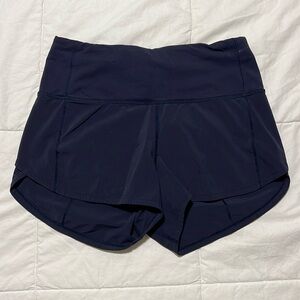 Lululemon Speed Up Shorts High Rise 2.5 Size 4 Navy Blue